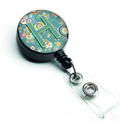 Carolines Treasures CJ2015-HBR Letter H Circle Circle Teal Initial Alphabet Retractable Badge Reel